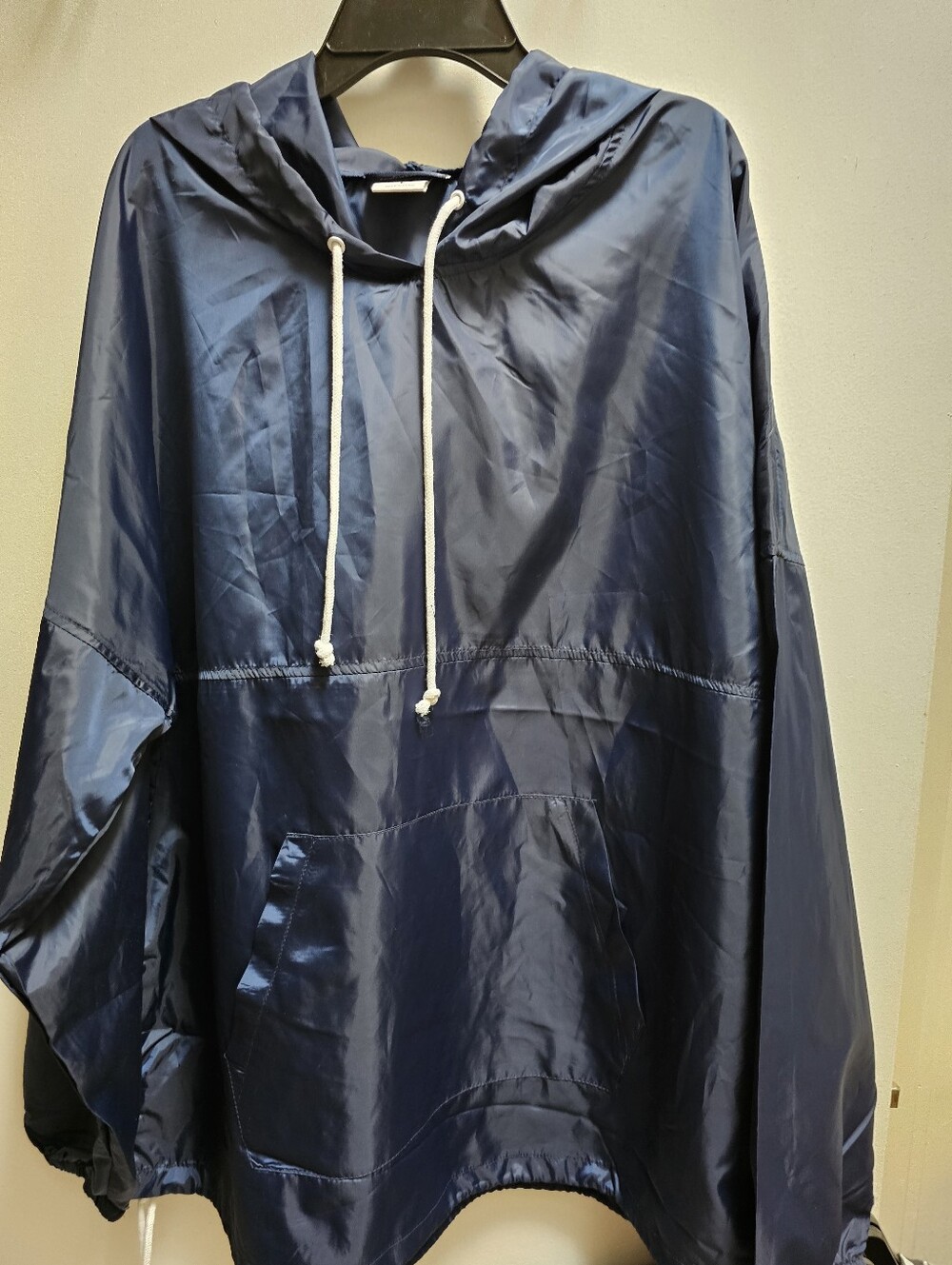 Spirit Jersey Unisex Super Lightweight Navy Hooded Windbreaker Large NEW